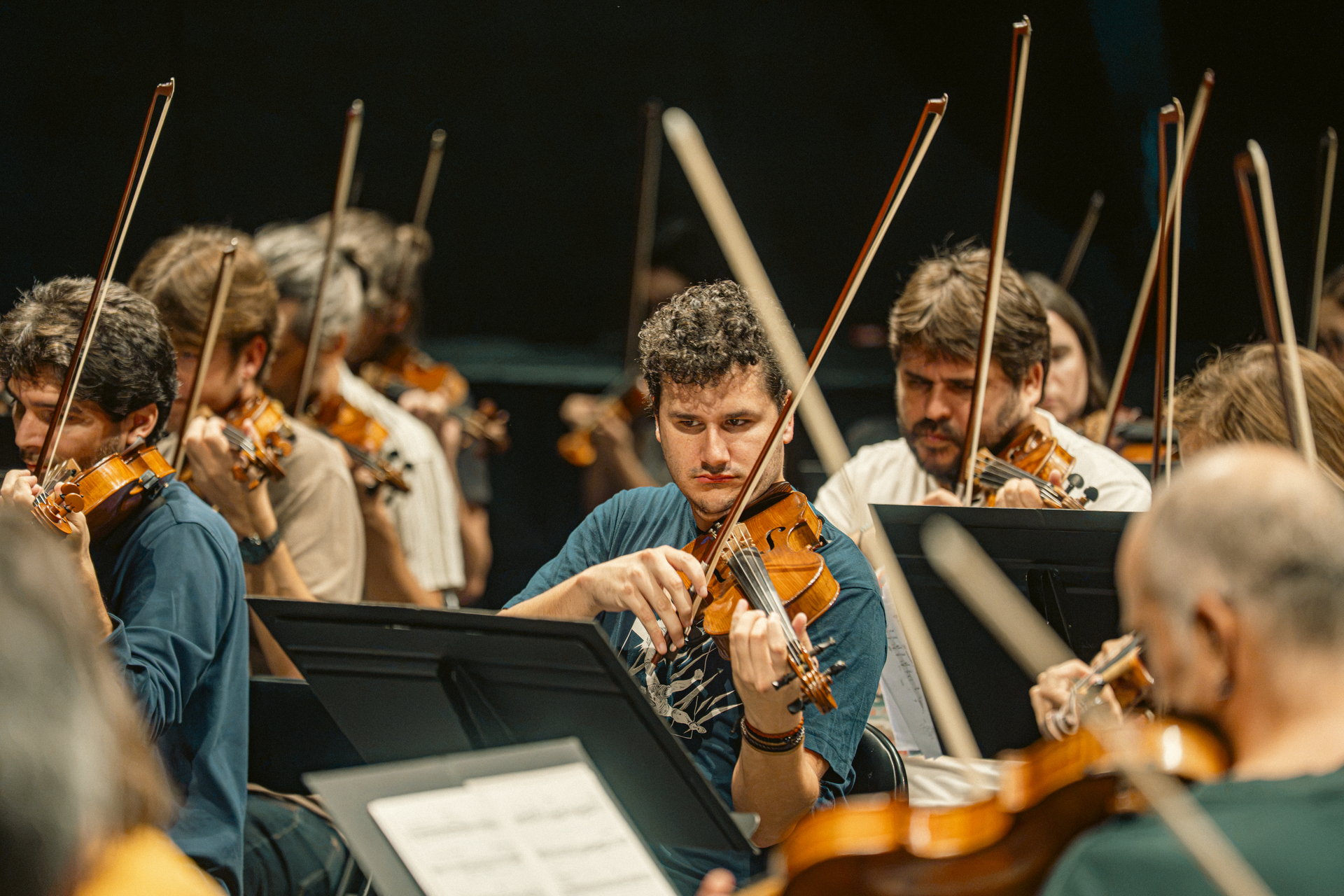 Répétition de la section des violons de la Franz Schubert Filharmonia